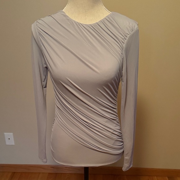 Zara light purple Long Sleeve Gathered Top - Picture 4 of 4